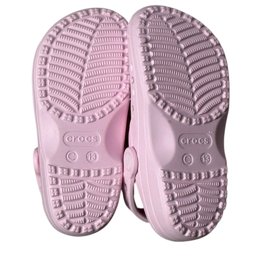 Crocs Classic Floral Cut Out Clog K Kids Pink Sandals Size C13 NEW